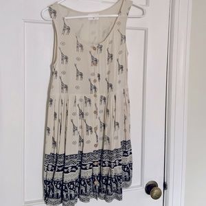 Kiss The Sky XS cream & black giraffe print sleeveless dress